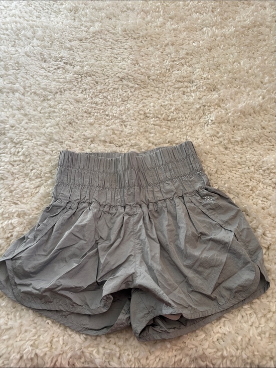 FP Movement by Free People Pants - FP Movement by Free People Smocked Waist Light Gray Athletic Shorts